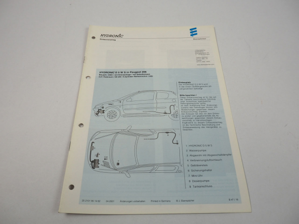 Peugeot 206 Bj. 2000 Eberspächer Hydronic D5WS Einbau Heizgerät