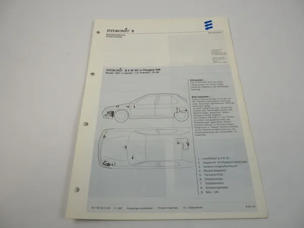 Peugeot 306 1,8l Bj. 1997 Eberspächer Hydronic B4WSC Einbau Standheizung