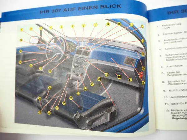 Peugeot 307 Bedienungsanleitung Betriebsanleitung 12/2001 Bordbuch