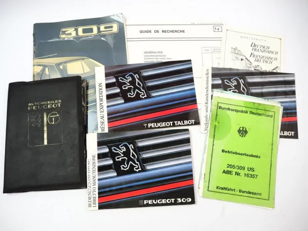 Peugeot 309 Bedienungsanleitung Libretto Manutenzione Bordmappe ca. 1988