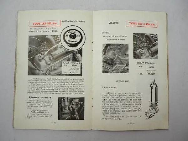 Peugeot 403 1,5l Limousine Notice d Entretien Betriebsanleitung 1957 französisch