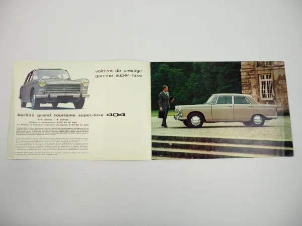 Peugeot 404 Super Luxe Limousine Cope Cabrio Prospekt 1966