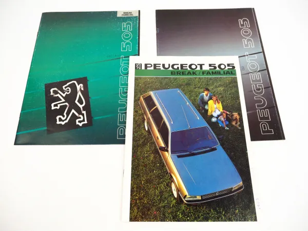 Peugeot 505 3x Prospekt Technische Daten Ausstattung 1986/90