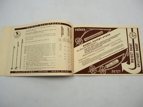 Phirosö Katalog Wintersport 1938/39 Philipp Riebel & Söhne Ingolstadt Donau