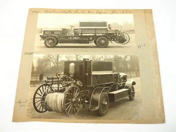 Photo MERRYWEATHER London water cart and fire engine Chios 1921 Feuerwehrauto