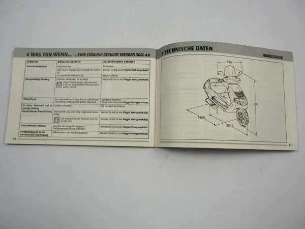 Piaggio Super Hexagon GTX 125 180 Betriebsanleitung Bedienungsanleitung 2000