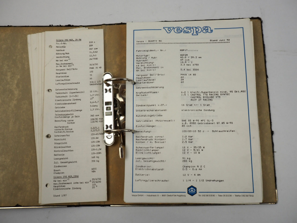 Piaggio Vespa Schaltpläne Technische Inforrmationen 1990er Jahre
