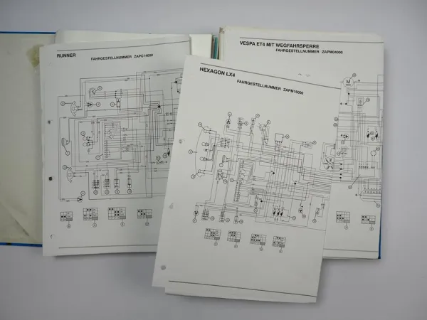 Piaggio Vespa Technische Inforrmationen Schaltpläne 1990 bis 1997