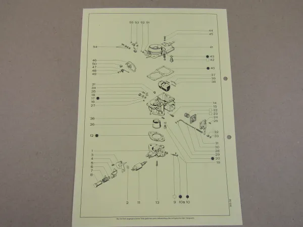 Pierburg 40 PDSI Ersatzteilliste Normaleinstellung Daimler Benz L 208 308 ab 77