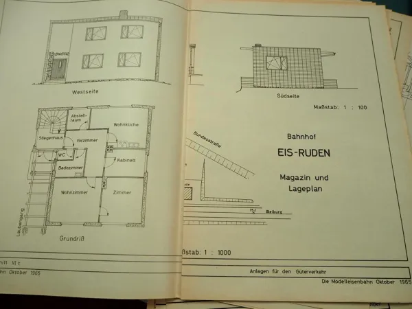Pläne Blätter Die Modelleisenbahn ca. 60 Stück 1960er Jahre Züge Signale Anlagen