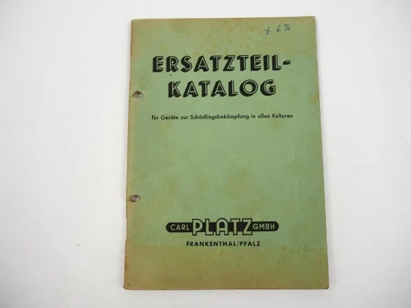 Platz Geräte zur Schädlingsbekämfung Ersatzteilkatalog 1961