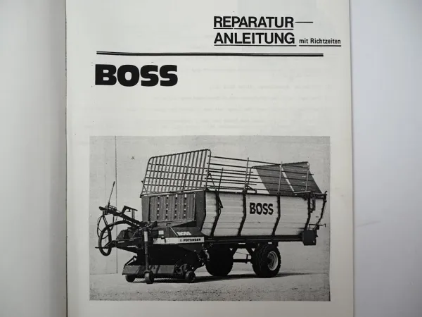 Pöttinger Boss Ernteprofi Siloprofi Reparaturanleitung Werkstatthandbuch 1992/93