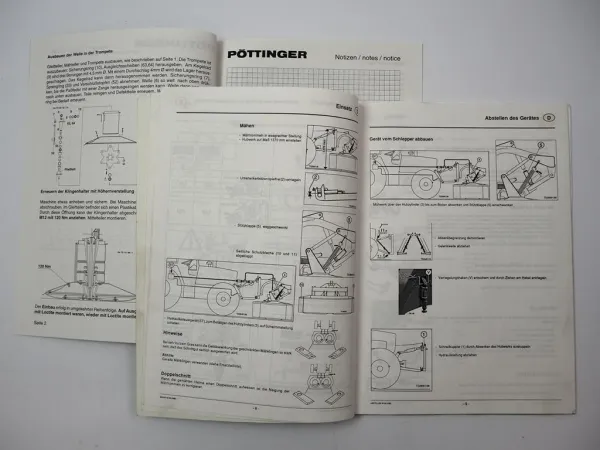 Pöttinger CAT 230 plus front PTM 332 Mäher Betriebsanleitung ETL Reparatur