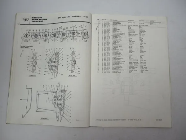 Pöttinger CAT Nova 290 PSM358 Mäher Betriebsanleitung Ersatzteilliste Reparatur