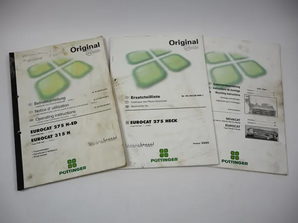 Pöttinger Eurocat 275 H-ED PTM348 Trommelmäher Betriebsanleitung Ersatzteilliste