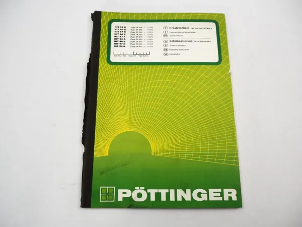 Pöttinger HIT 30 40 47 54 H N A Zettkreisel Betriebsanleitung Bedienung 1994