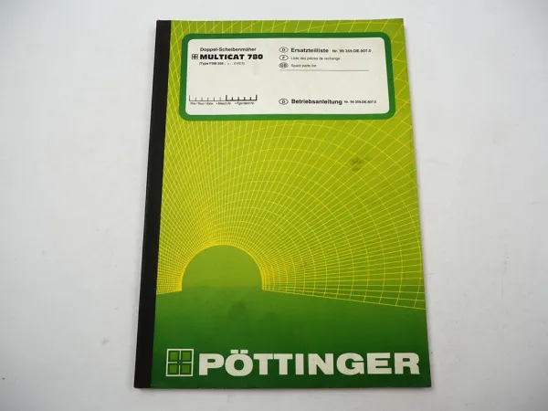 Pöttinger Multicat 780 PSM359 Scheibenmäher Betriebsanleitung Ersatzteilliste