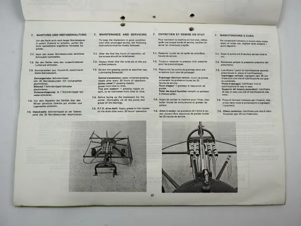 Pöttinger TOP 38 N Schwadkreisel Betriebsanleitung Ersatzteilliste 1991