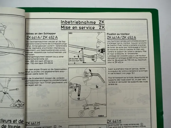 Pöttinger ZK 441 452 A H HN Zettkreisel Betriebsanleitung Ersatzteilliste