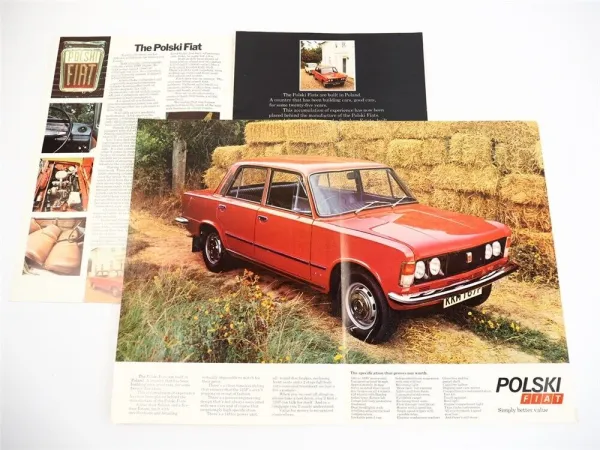 Polski Fiat 1500 2x Prospekt Brochure 1975/76 Poland