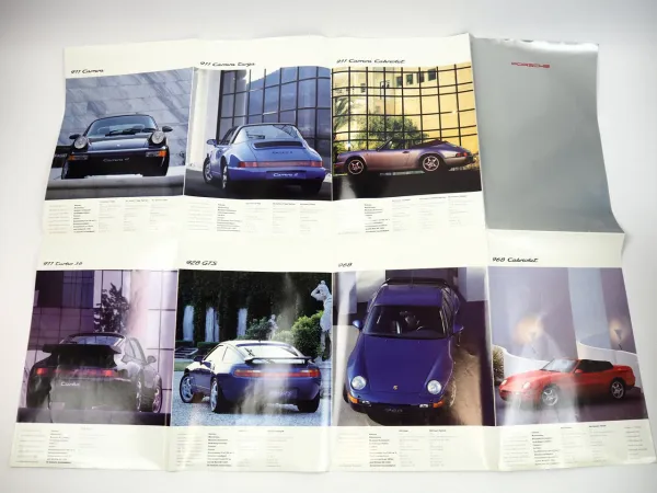 Porsche 911 928 968 2x Prospekt 2x Club Magazin Preisliste Poster 1988 bis 1993