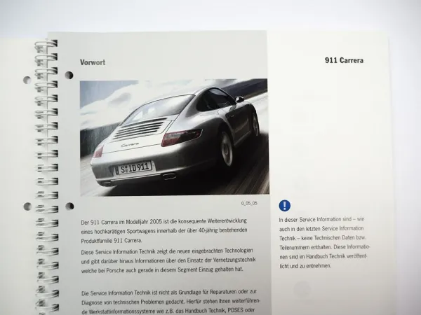 Porsche 911 Carrera Service Information Technik 2005 Schulungshandbuch