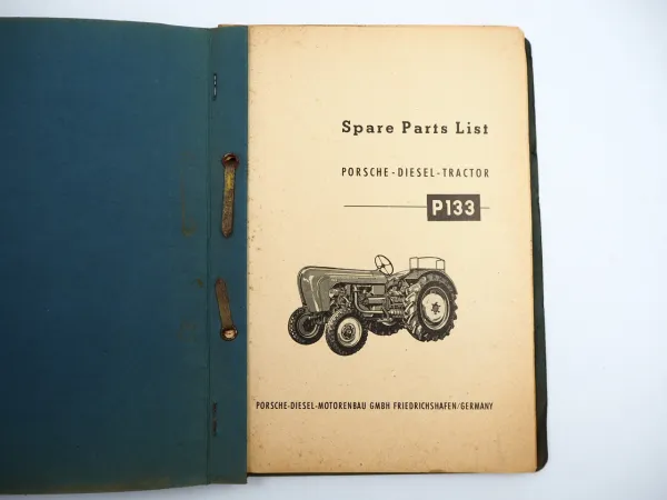 Porsche Diesel P133 Schlepper Tractor Spare Parts List Ersatzteilliste 1957 engl.