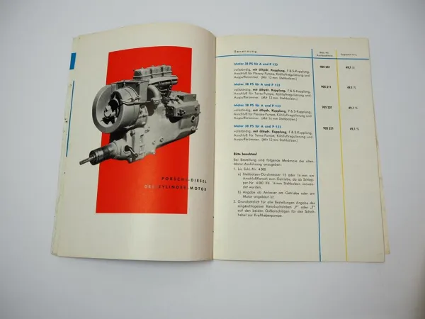 Porsche Diesel Schlepper Austauschdienst Ersatzteilliste Anschreiben 1958/59