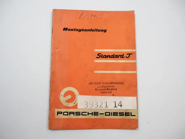 Porsche Diesel Standard T Montageanleitung Werkstatthandbuch 1960