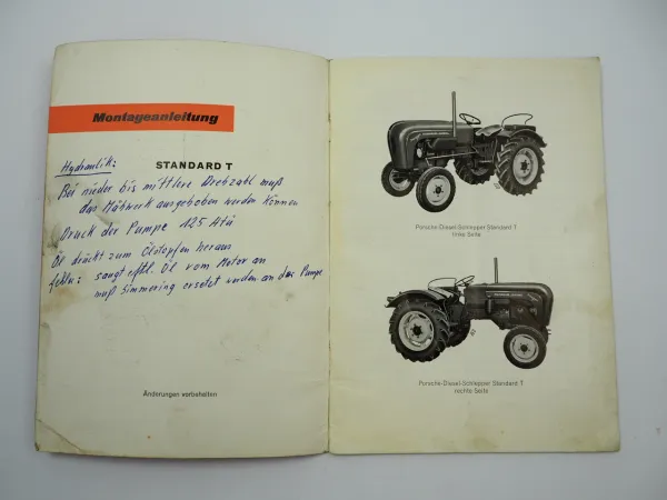 Porsche Diesel Standard T Montageanleitung Werkstatthandbuch 1960