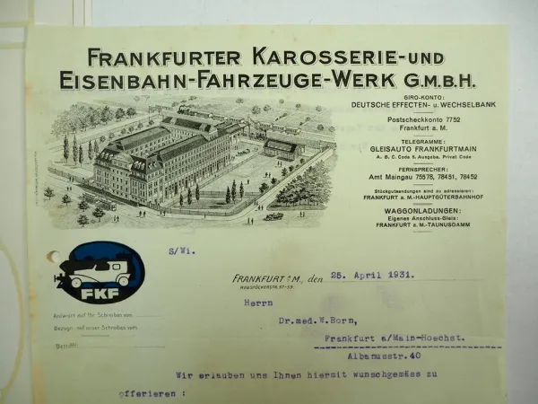 Posten 11x Prospekt 3x Firmenbrief Frankfurt Main Garagen Auto Heizung 1930er J.
