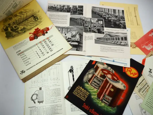 Posten 20 x Prospekte Broschüren Thema Landtechnik Pumpen ca. 1950 - 1960