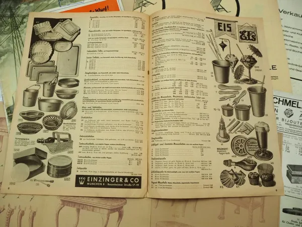 Posten 40 x Prospekte Broschüren Kataloge Thema Haushalt Möbel Sanitär 1930/70