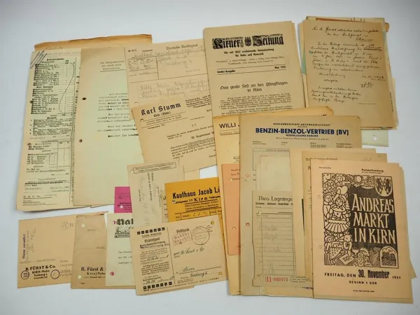Posten Belege Briefe Zeitschrift Kirn Bad Kreuznach Rheinland Pfalz 1930 - 1950