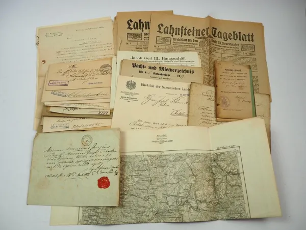 Posten Belege Briefe Zeitung Dokumente Limburg Lahnstein 1811 bis 1930