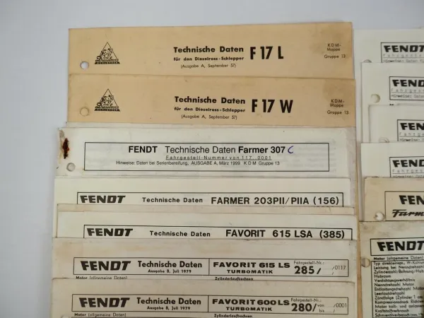Posten Fendt Farmer Favorit Dieselross Technische Daten Einstellwerte