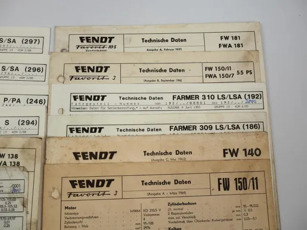 Posten Fendt Farmer Favorit Dieselross Technische Daten Einstellwerte