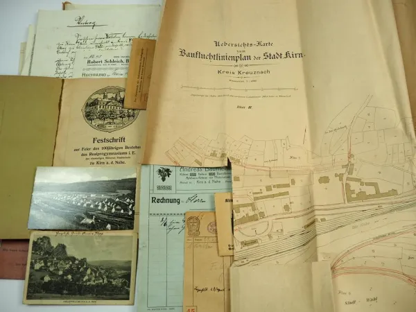 Posten Heimatbelege Kirn Nahe Rheinland Pfalz Briefe Karte Rechnung Festschrift