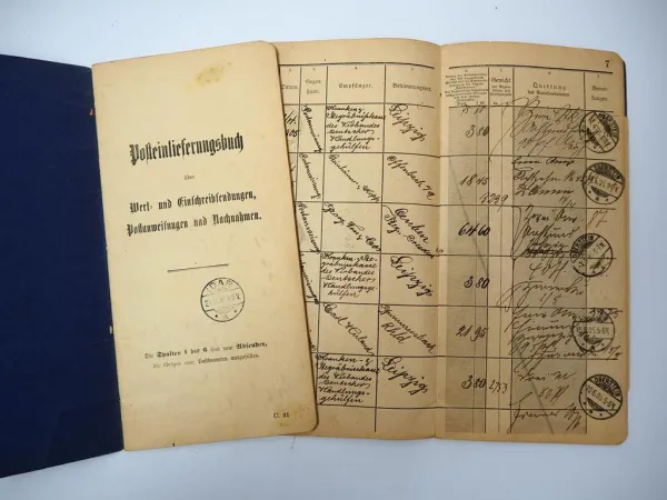 Posten Heimatbelege Zeugnis Posteinlieferungsbuch Idar Oberstein 1900 bis 1940