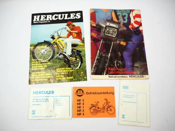 Posten Hercules Mofa Fahrrad 2x Prospekt 3x Betriebsanleitung 1970/80er Jahre