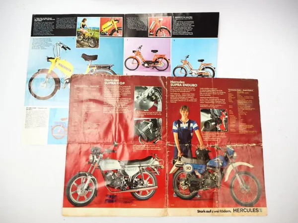 Posten Hercules Mofa Fahrrad 2x Prospekt 3x Betriebsanleitung 1970/80er Jahre