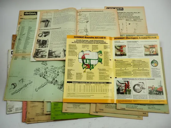 Posten Holder Pumpen Spritzgeräte Betriebsanleitung Ersatzteilliste 1968 bis 1990