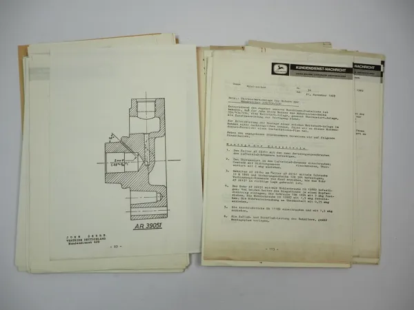 Posten John Deere Landmaschinen Kundendienst Nachrichten ca. 1968 bis 1970