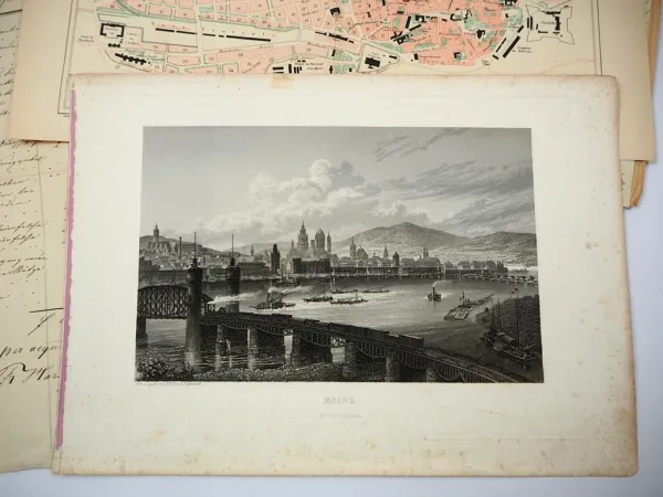 Posten Mainz Rechnungen ab 1850 Belege Stadtpläne Zeitschrift Unsere Geschichte