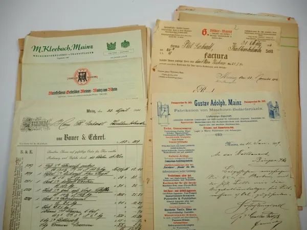 Posten Mainz Rechnungen ab 1850 Belege Stadtpläne Zeitschrift Unsere Geschichte