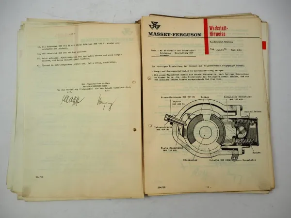 Posten Massey Ferguson Schlepper Mähdrescher Werkstatt Mitteilungen 1954 - 1964