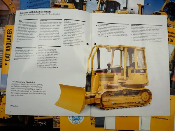 Posten mit ca. 25x Prospekt Zeppelin CAT Bagger Radlader Raupen meist 1990er J.