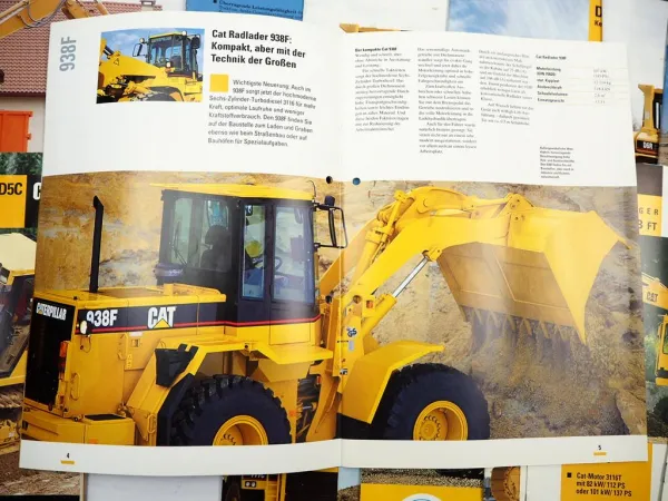Posten mit ca. 25x Prospekt Zeppelin CAT Bagger Radlader Raupen meist 1990er J.