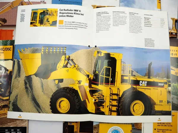 Posten mit ca. 25x Prospekt Zeppelin CAT Bagger Radlader Raupen meist 1990er J.