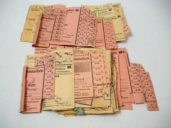 Posten Nährmittelkarten Lebensmittelkarten Alzey Rheinland Pfalz 1942/43
